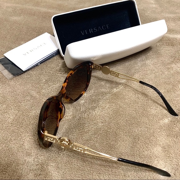 Versace Havana Brown Gradient Cat Eye Sunglasses - Picture 4 of 9